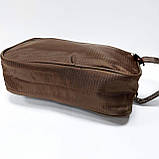 Чоловіча косметичка коричнева з кишенею, фото 3