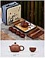 Чайний набір для чайної церемонії дорожній світло-коричневий, портативний бамбукова чабань, фото 6