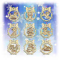 Ялинкові кульки з тиграми 9 шт.