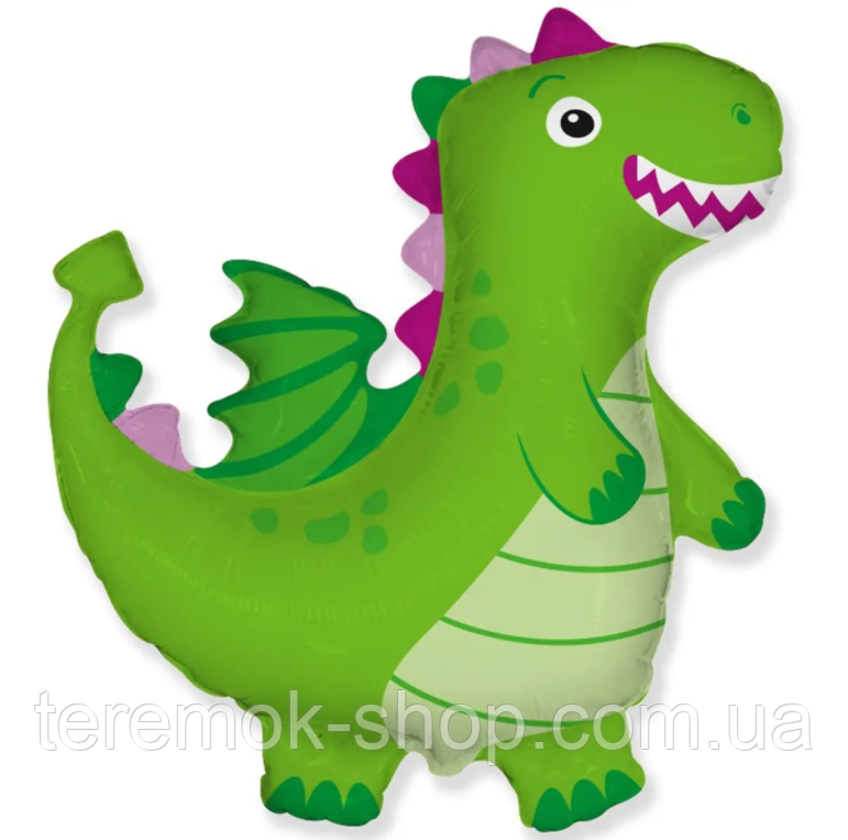 Фольгований Шар Фігура Дракон Зелений З Крилами, Дитяча Надувна Куля З ...