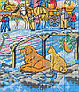 Набір для вишивання за нанесеною на канву схемою  "Warm Snow Township 2". AIDA 14CT printed 54*40 см, фото 6