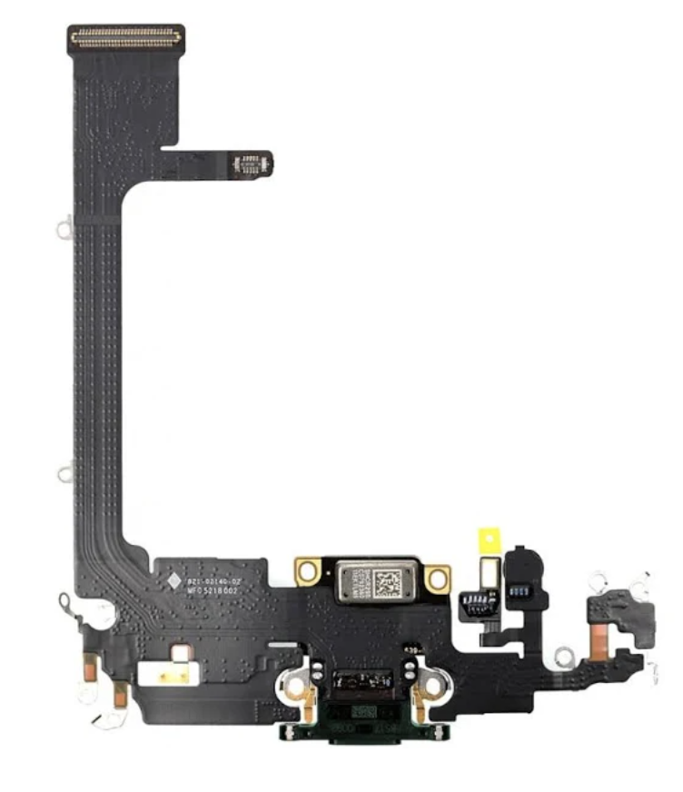 Шлейф для iPhone 11 Pro, з роз'ємом зарядки, з мікрофоном, зелений, фото 1