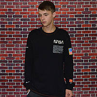 Лонгслив Heron Preston x NASA Black свитшот херон престон наса черная