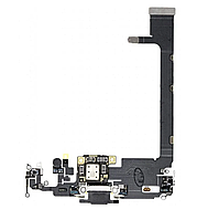 Шлейф для iPhone 11 Pro Max, с разъемом зарядки, с микрофоном, черный, Matte Space Gray
