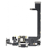 Шлейф для iPhone 11 Pro Max, з роз'ємом зарядки, з мікрофоном, чорний, Matte Space Gray