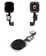 Шлейф для iPhone 6/6 Plus, с кнопкой меню (Home) и черной пластиковой накладкой, Space Gray