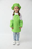 Фартух дитячий для творчості та майстер-класів з беретом салатового кольору (2-5 років)