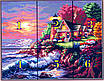 Набір для вишивання за нанесеною на канву схемою "The seaside lighthouse (1)". AIDA 14CT printed, 44*36 см, фото 3