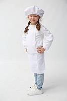 Фартух дитячий для творчості та майстер-класів з беретом білого кольору (2-5 років)