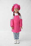 Дитячий фартух повара з ковпаком розового кольору (2-5 років)