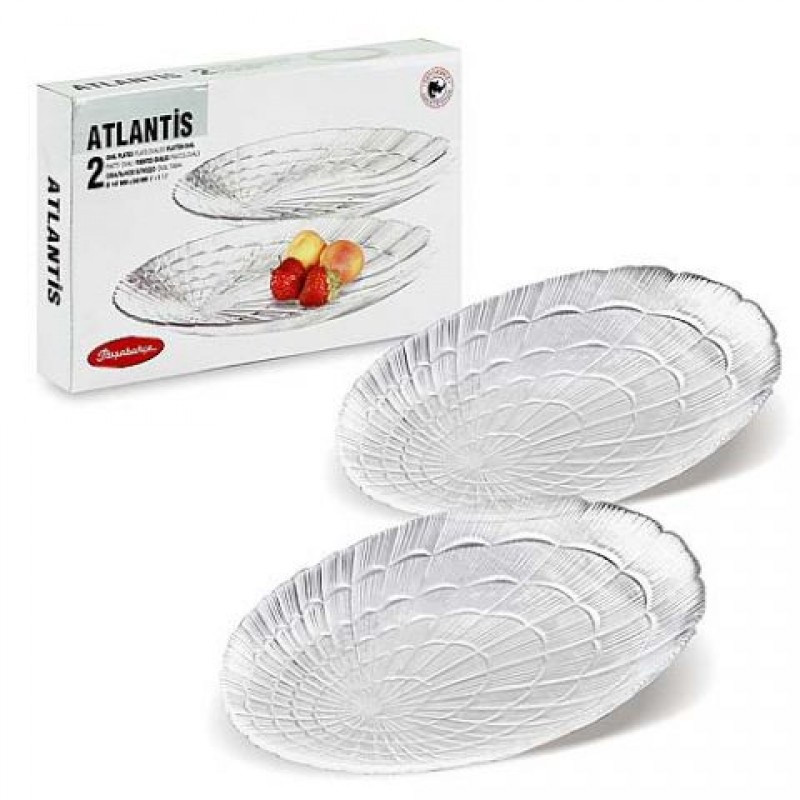 Блюдо овальне без борту Pasabahce Atlantis 2 штуки 24х15 см скло (10238)