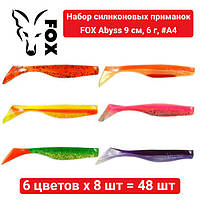 Набір силіконових приманок FOX Abyss 9 см, 6 г, #A4 - 6 кольорів х 8 шт = 48 шт