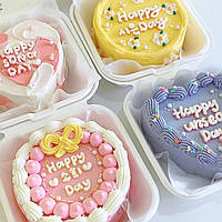 Коробка 150х150х80 для бенто-торта (дно Ø9,5 см) (5 шт/уп)