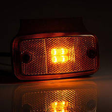 Ліхтар габаритний Fristom FT-019 Z+K LED жовтий на кронштейні з проводом, фото 2