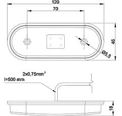 Ліхтар габаритний Fristom FT-020 B LED білий з проводом, фото 5