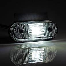 Ліхтар габаритний Fristom FT-020 B+K LED білий на кронштейні з проводом, фото 4