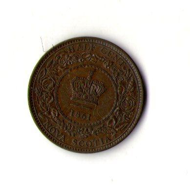 Канада провінція Нова  Шотландії 1⁄2 цента, 1861рік Вікторія No559