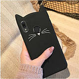 3D Чохол для Huawei  Y7 2019 Котик з вушками і вусиками, фото 3