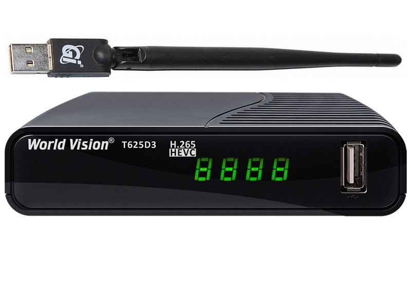 Т2 ресивер World Vision T625D3 Internet + Wi-Fi адаптер 5dBi - фото 1 - id-p1328294289