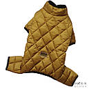 Комбінезон двосторонній 28 см (об'єм до 37см) гірчиця/чорний розм 3 для собак, фото 3