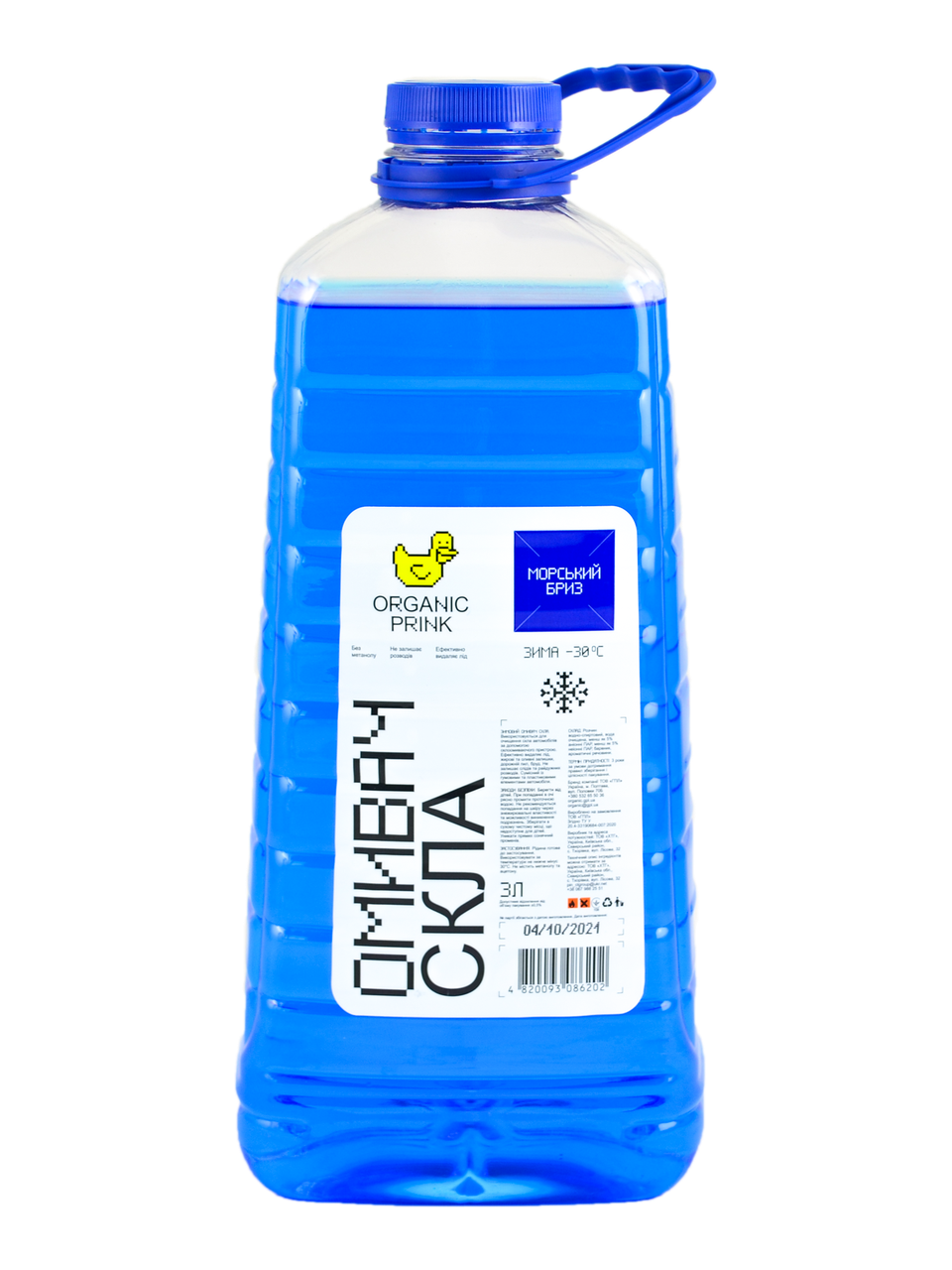 Омивач скла зимовий Organic Рrink -30 °С "Морський бриз" ПЕТ 3 л (013032) Demi-TOP Вибір