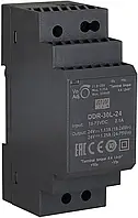 Изолированный DC/DC-преобразователь Mean Well на DIN-рейку 30W 1.25A 24V DDR-30L-24