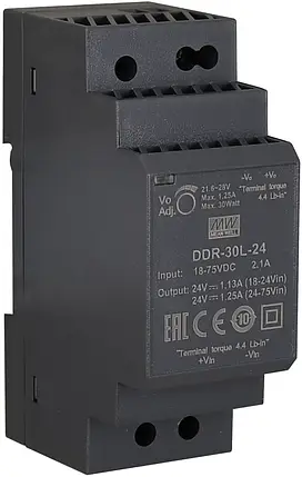 Ізольований DC/DC-перетворювач Mean Well на DIN-рейку 30W 1.25A 24V DDR-30L-24, фото 2