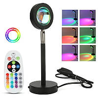 Проекційна лампа заходу та сходу сонця, usb led Sunset Lamp RGB c пультом