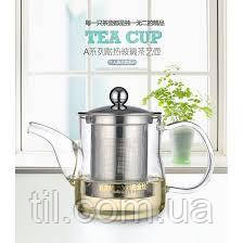 KAMJOVE Скляний чайник Gongfu з фільтром із неіржавкої сталі