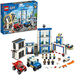 LEGO 60246 City Поліцейська дільниця лего сіті з 2 поліцейськими машинами, мотоциклом і дроном, звук, світло