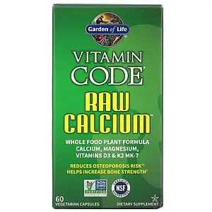 Vitamin Code Raw Calcium 60 veg caps, необроблений кальцій