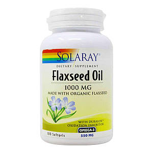 Лляна олія Solaray Flaxseed Oil 1000 mg 100 sgels