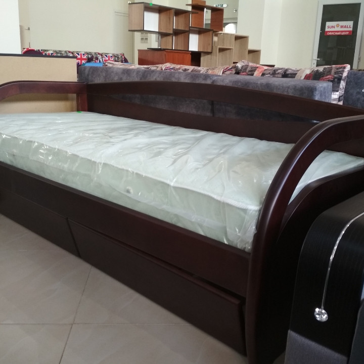 Ліжко дерев'яне дитяче Валетта Баварія 80х190 см Підліткове дерев'яне ліжко Ліжко дитяче з шухлядами