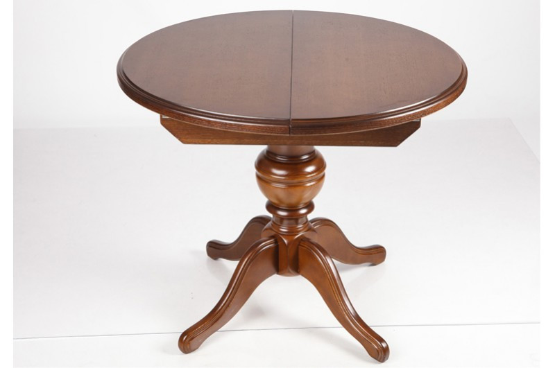 Стіл обідній розкладний дерево Гермес 750х900 мм Круглий обідній стіл