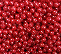 Бусины жемчужные пластиковые Finding Круглые Красный 6 мм диаметр Цена за 1 штук