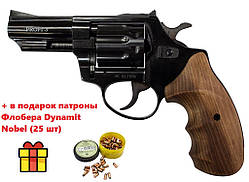 Револьвер флобера ZBROIA PROFI-3" (чорний / дерево) + 25 патронів у подарунок