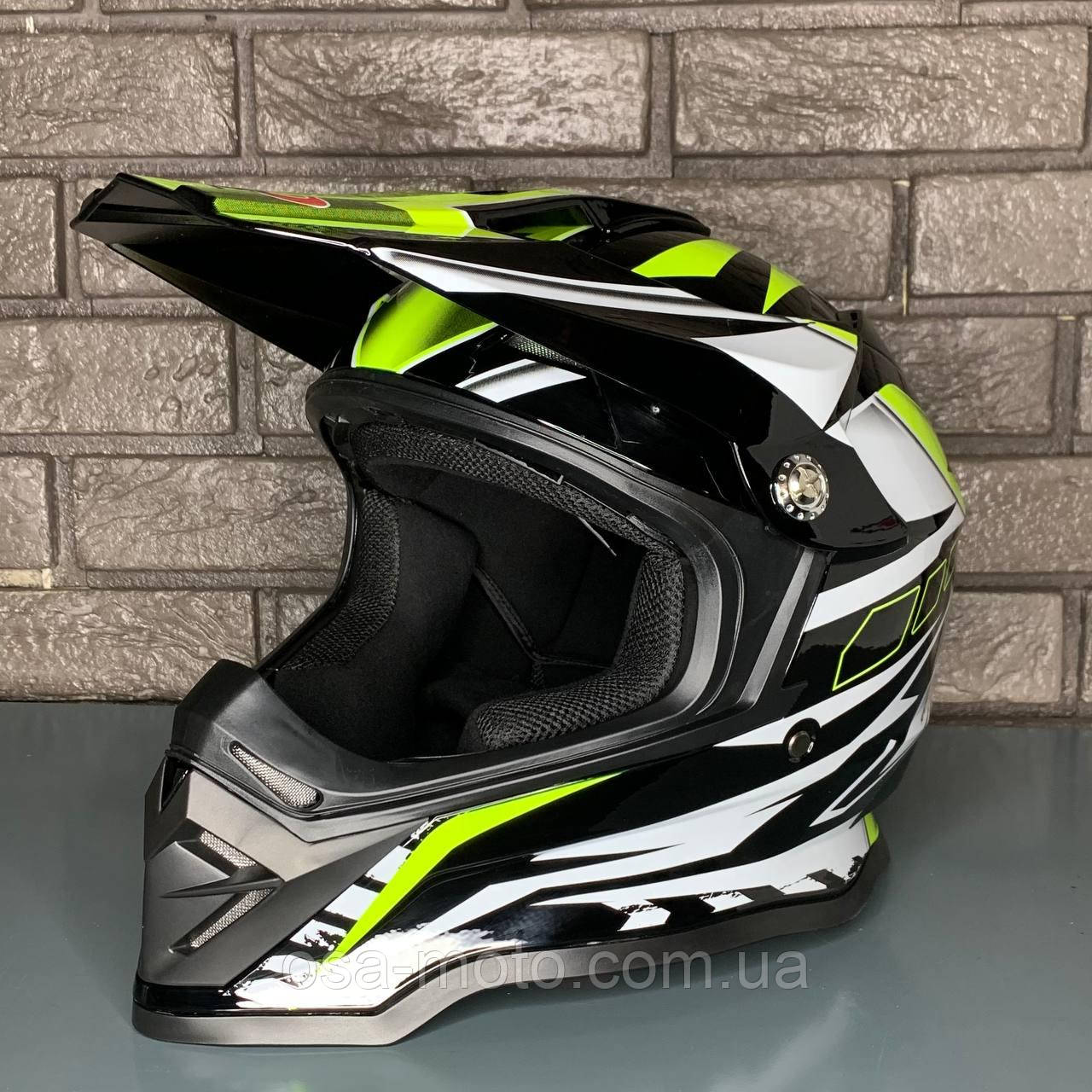 Кросовий мотошолом ендуро BLD 819-7 зелений