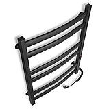 Рушникосушка електрична Flyme Black EF 700R (терморегулятор, таймер) праве підключення, фото 4