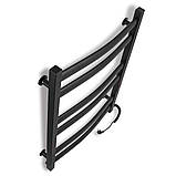 Чорна дизайнерська рушникосушка Flyme Black EF 700R (терморегулятор + таймер), права, фото 5