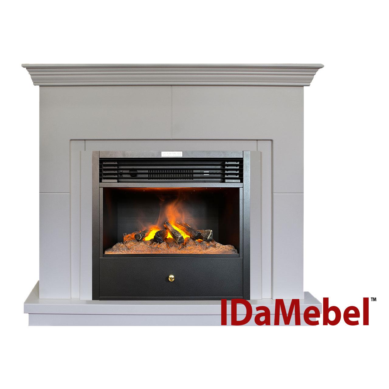 Каминокомплект IDaMebel Montreal Etna SF05 Білий з 3D ефектом мерехтливих дров c парогенератором