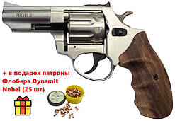 Револьвер флобера ZBROIA PROFI-3" (сатин / дерево) + 25 патронів у подарунок