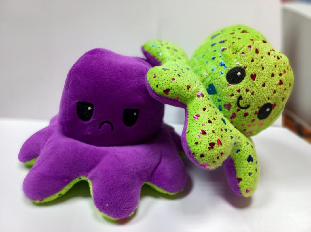 Восьминіг Перевертень Добрий-Злий Фіолетово-Салатовий, фото 1