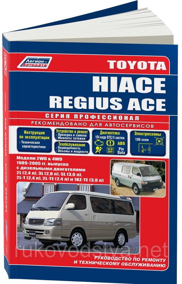 Книга Toyota Hiace 1989-2005 дизель Керівництво по ремонту, обслуговування, експлуатації, фото 1