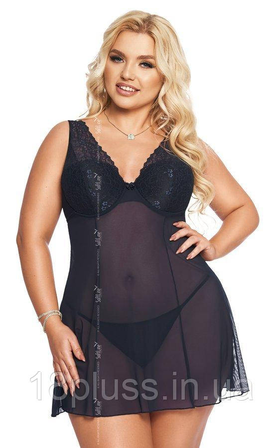 Пеньюар Softline 1892 Berta, синій 3XL, фото 1