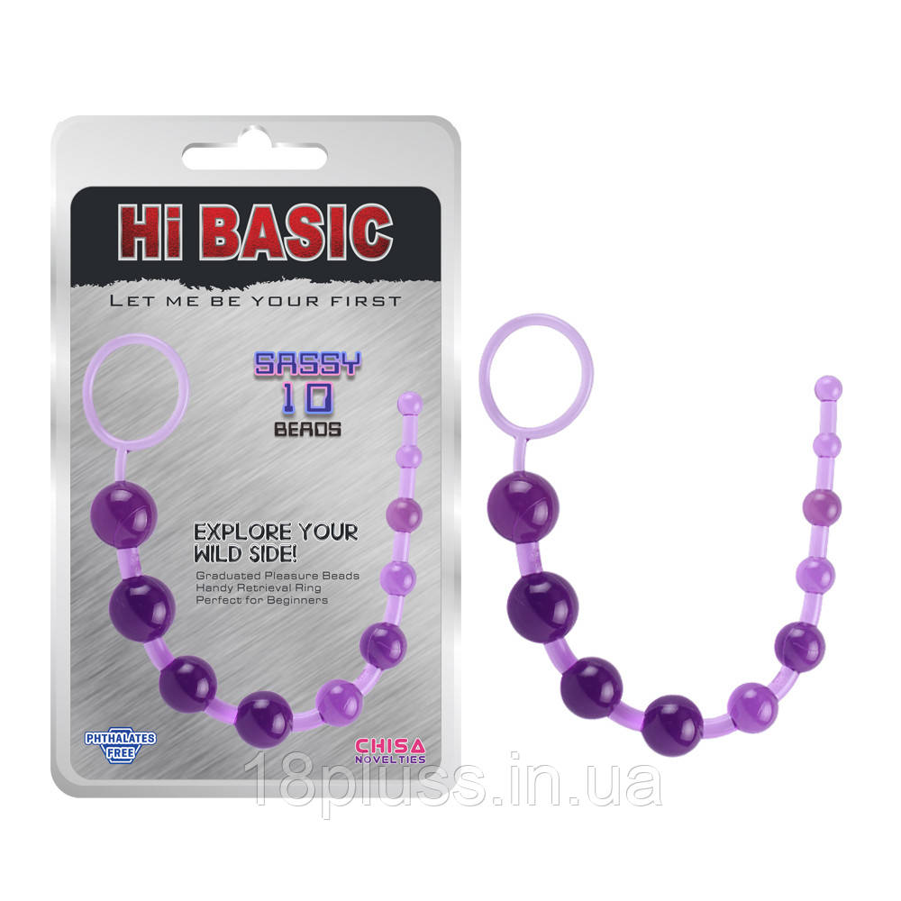 Анальний ланцюжок - SASSY Anal Beads Purple, фото 1