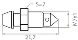 Штуцер прокачки гальм М7X1 мм довжиной 21,7 мм, фото 2