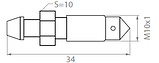 Штуцер прокачки гальм М10X1 мм довжиной 34 мм, фото 2