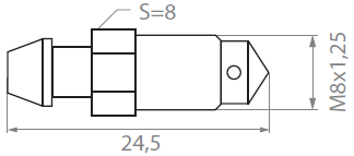 Купить Штуцер прокачки тормозов М8X1.25 мм длиной 24,5 мм, цена 90 грн ...