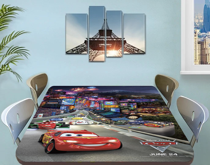 Дитяча наклейка на стіл Тачки, 60 х 100 см