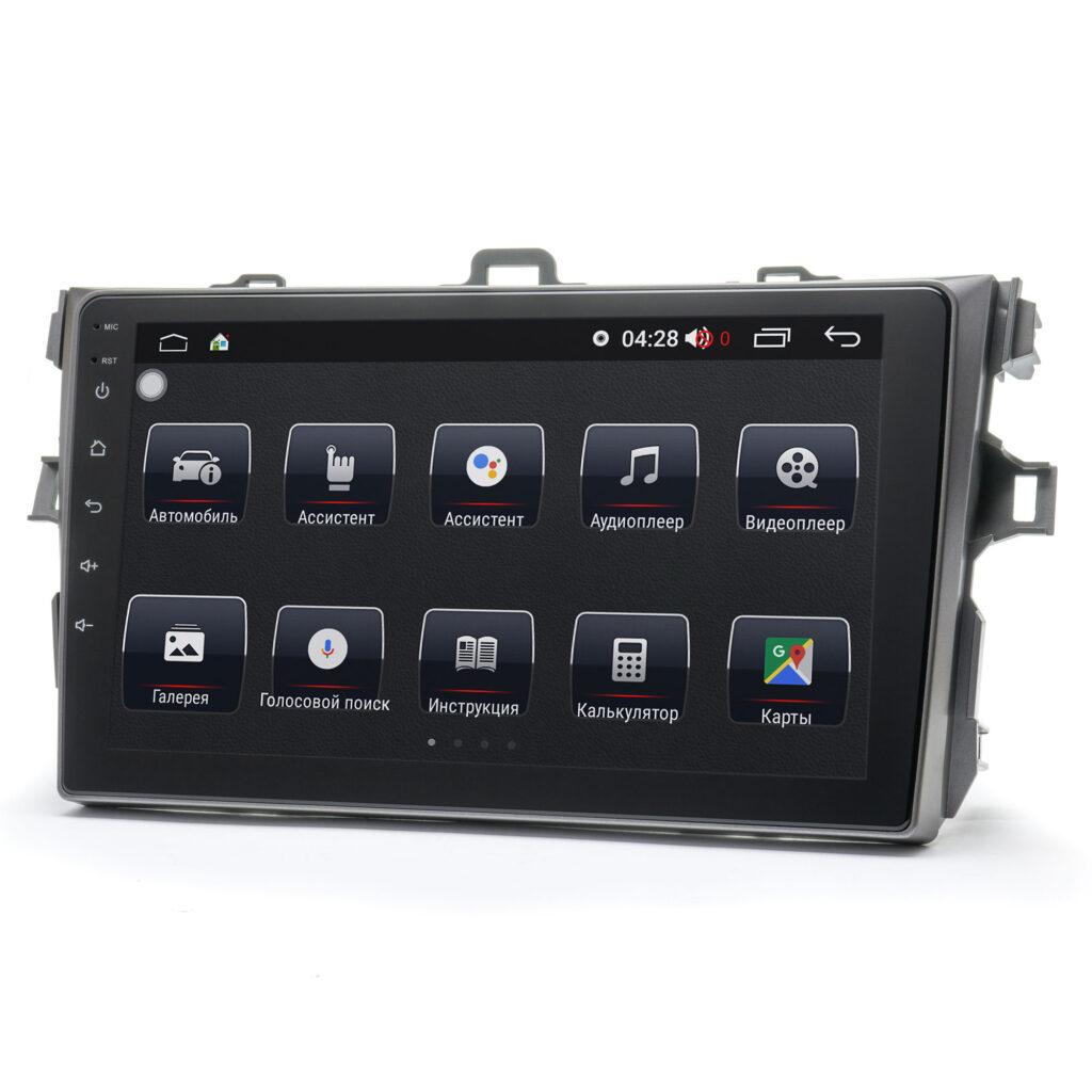 Штатна автомагнітола Prime-X 22-505/9M, 4+64, 4G для TOYOTA Corolla 2007-2013 (чорний)